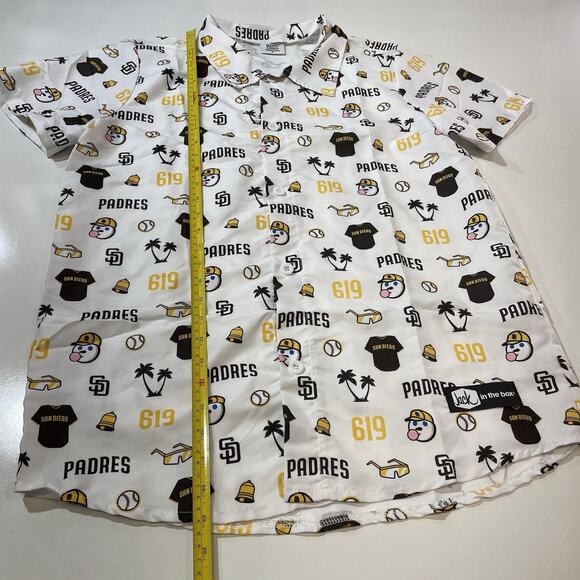 San Diego Padres Shirt Button Jack in the Box Hawaiian MLB Giveaway Shirt BDA M - Picture 3 of 5